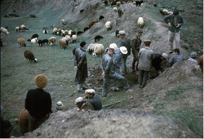 1960 Expedition Blowing Holes in the Site with Dynamite