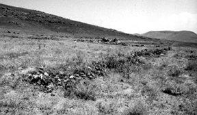 Old, crumbling fences in area of the ancient house.