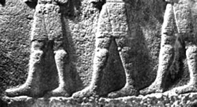 Ron said the legs of the men depicted muscles on the legs similar to these. Also the togas were similar but longer on the men.