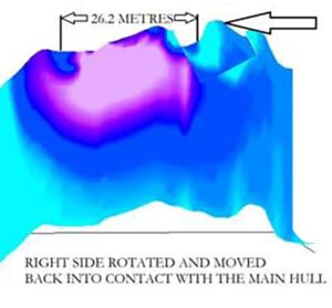 The same scan as above with the broken away section repositioned and move back into place.
