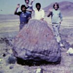 A frame from Ron's 1977 8mm film of Ronnie and Danny by the giant bark on the way into the village called the "place of the 8".