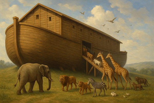 Animals entering Noah's Ark