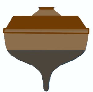 Diagram of a ship the design of the Ark with a bilge keel on the bottom.