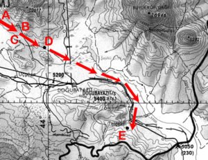 Map if the location of the drogue stones and the ark.