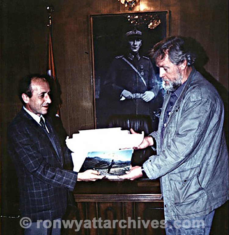 Ron is congratulated by the Governor of Agri when the decision that Noah's Ark is authentic.