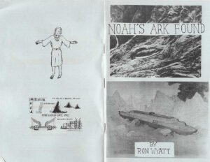 The front and back cover of Ron's booklet, Noah's Ark Found.