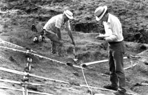 Ron helping Dr. Baumgardner record the measurements of the metal detector scans