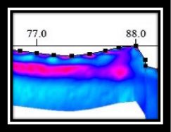 This scan reveals the remains of a broken deck joist joined to the remains of a rib.
