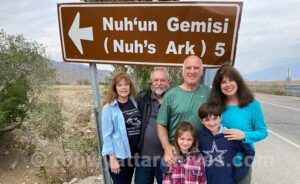 Michelle and Dennis Schelles, Randall and Mary Nell Lee and two of Randall's grandkids on the way to Noah's Ark