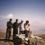Ron Wyatt with friend Dilaver and soldiers at the remains of the ancient stele