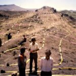 Metal detector scanning reveals pattern of a massive ship