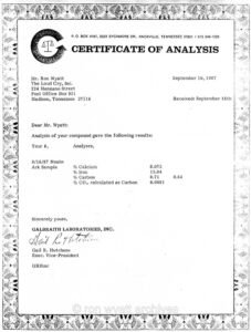The lab analysis of the timber