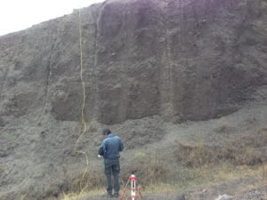 John noting location for vertical scan over a section of ribs