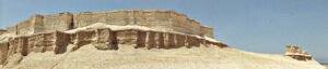 What appears to be the north city wall of the site just below, Masada. (© Mary Nell Lee)