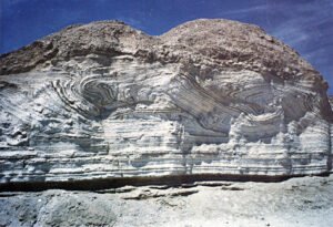 The formation that had been exposed due to road work that Ron viewed as important evidence. (© Mary Nell Lee)